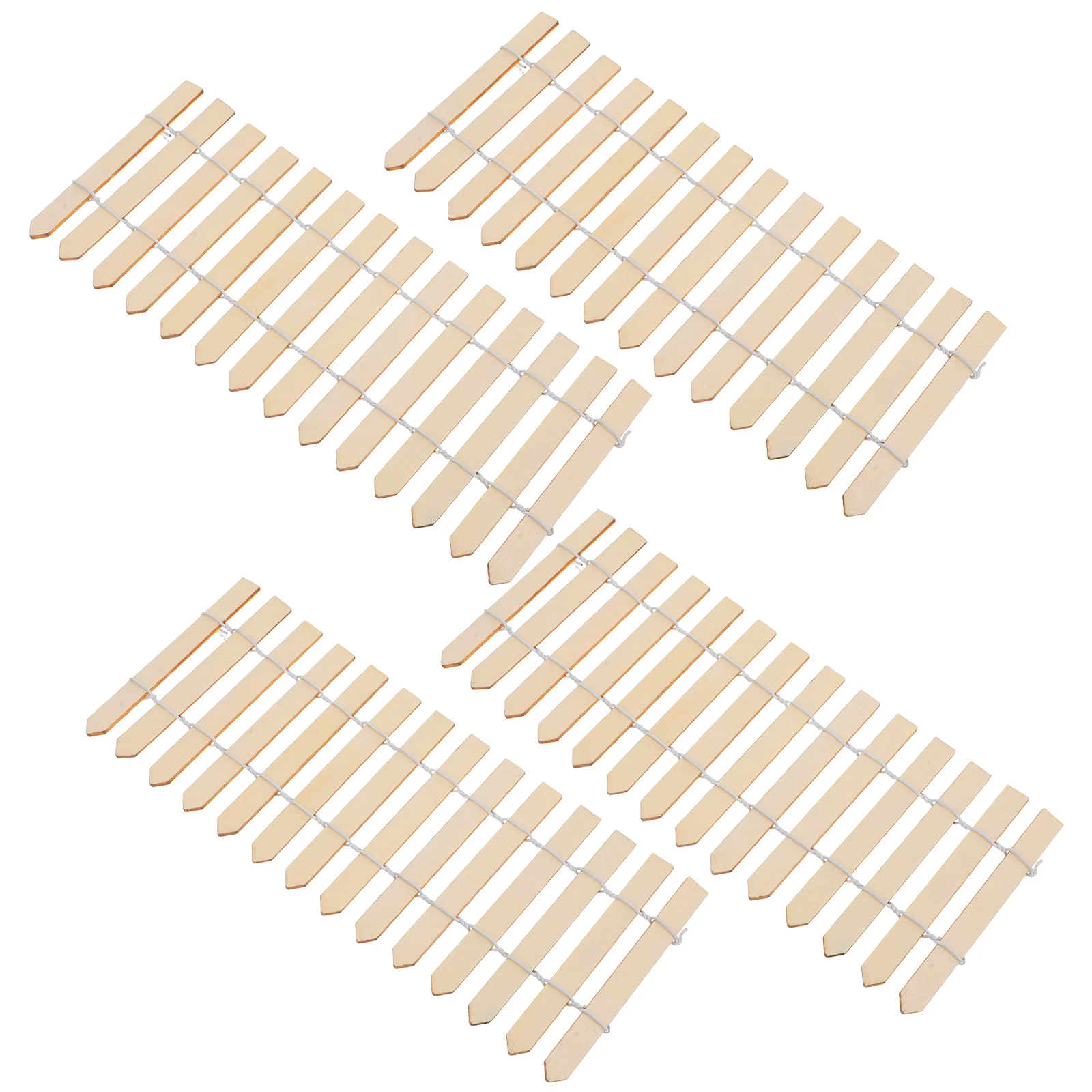 

4pcs Miniature Garden Fence Unfinished Wood Picket Diy Decorative Outdoor Fairy Landscaping Craft Ornament For Dollhouse