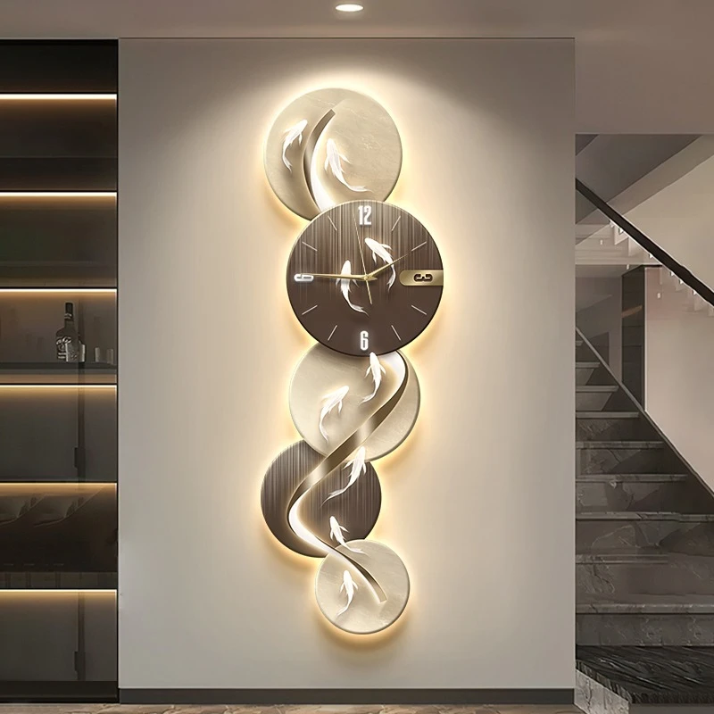 High-level Corridor Aisle Desk Clock Interior Wall Clocks Entrance Modern Light Luxury Abstract Reloj Pared Grande Decoration