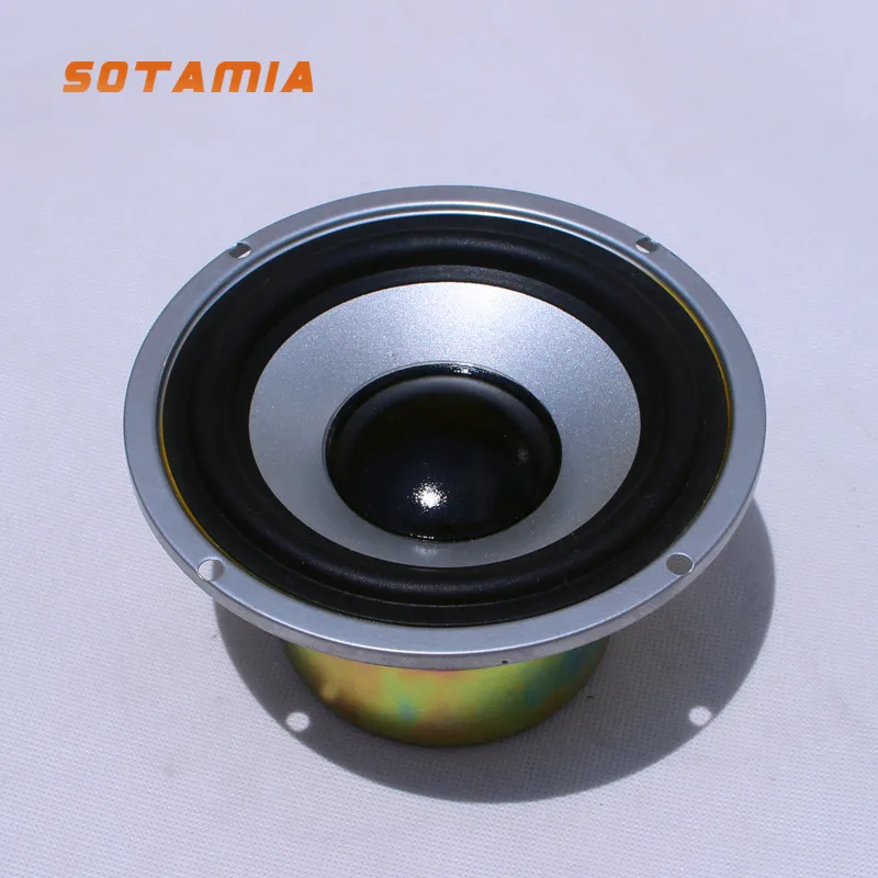 

SOTAMIA 1Pcs 4.5 Inch Subwoofer 4 Ohm 20W Dual Magnetic Rubber Edge Multimedia Long Stroke Waterproof Active Speaker Woofer Unit