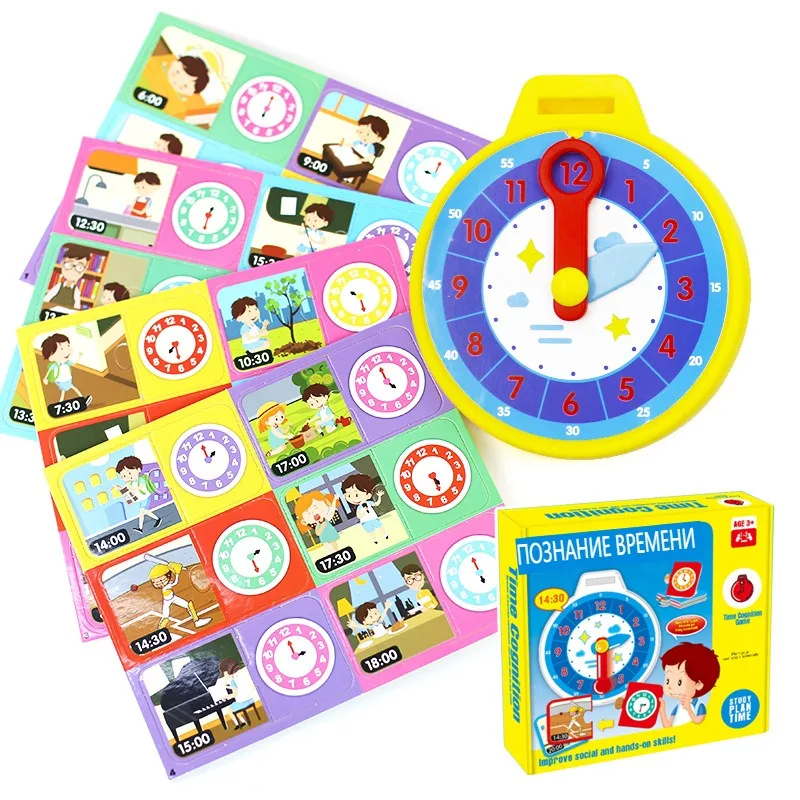 Reloj despertador de papel, rompecabezas, juguetes, despertador, reloj de gestión de la vida, juego Montessori, juguetes educativos de aprendizaje temprano, regalo para chico