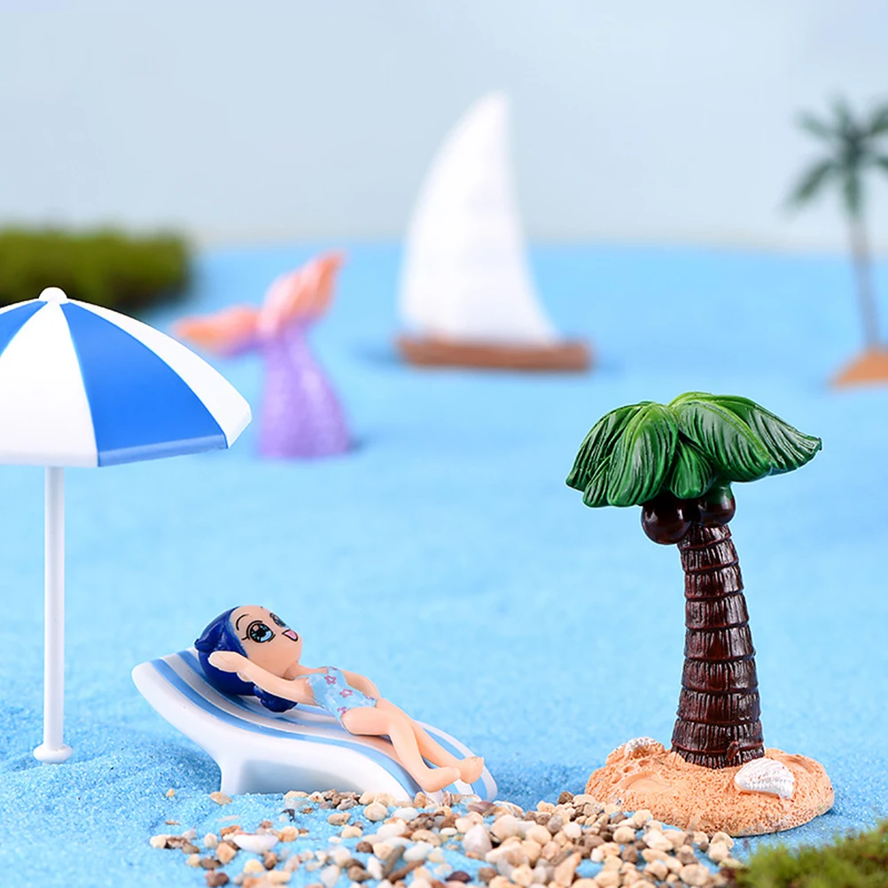 

16pcs Micro Landscape Ornament Set Mini Scene Decoration Sea Style Home Bonsai Flower Pot Coastal Decor