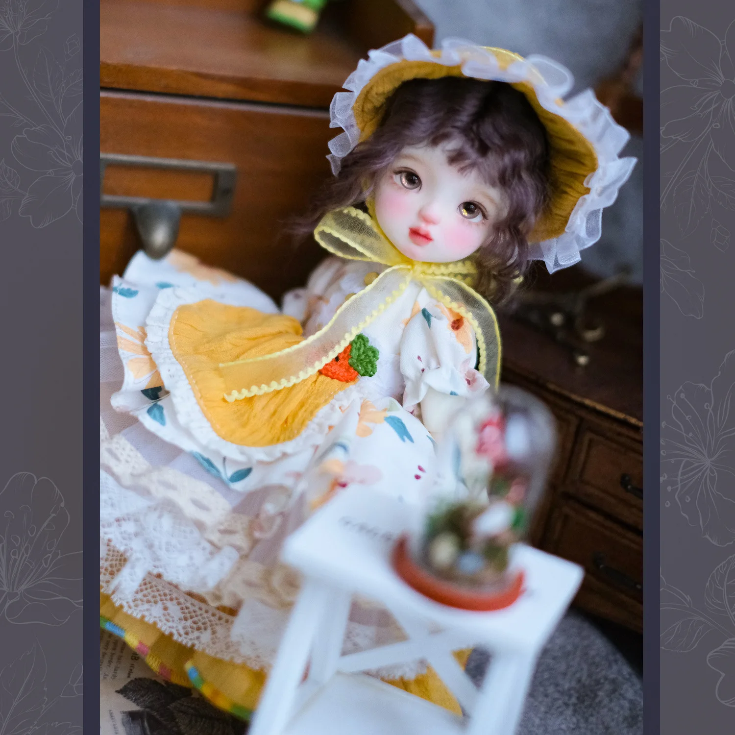 BJD Boneca Roupas com Chapéu Amarelo, Frete Grátis, 1:6