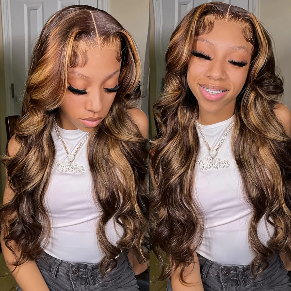 

13x6 Highlight Wig Human Hair Body Wave HD Lace Frontal Wigs For Women Honey Blonde 13x4 Lace Front Wig 100 Brazilian Human Hair