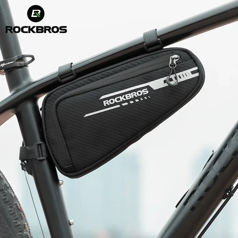 ROCKBROS Bicycle Bag Side Pockets Twill ToxturoTube 1.2L Triangle Bag Ride Without Touch Lengs Reflective Bag Bike Accessories