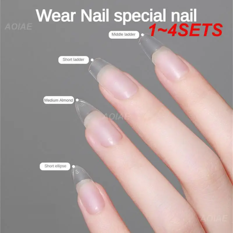 1~4SETS Frosted Nail Convenient And Durable Grinding-free Durable Comfortable Nail Accessories Nail Tablets Natural