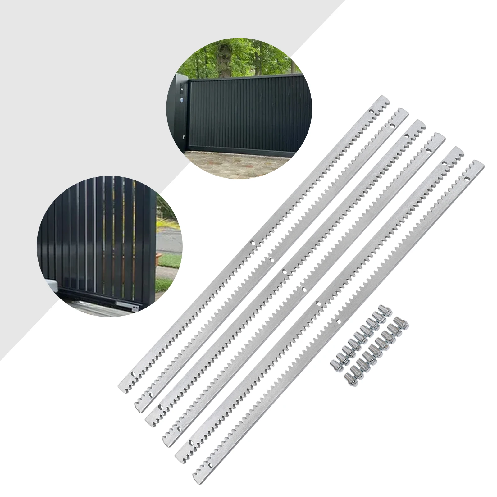 6 piezas eléctricas automáticas de puerta deslizante Kit de apertura de engranajes de 12mm 2000KG 1m rieles para la mayoría de las puertas deslizantes y puertas deslizantes lineales