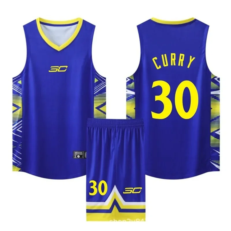 

James children's jersey set custom Curry training uniform blue ball training camp vest for adults