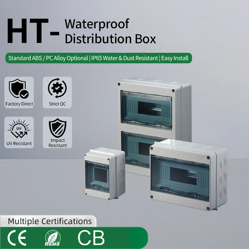 Outdoor Waterproof Plastic Circuit Breaker Box HT Series IP65 Electric Meter Distribution Enclosure for Electrical Engineering