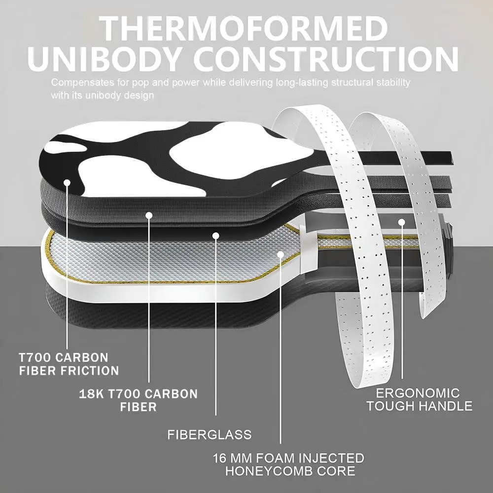 Рисунок 4 - Черное весло для пиклбола из коровьего пьебада T700