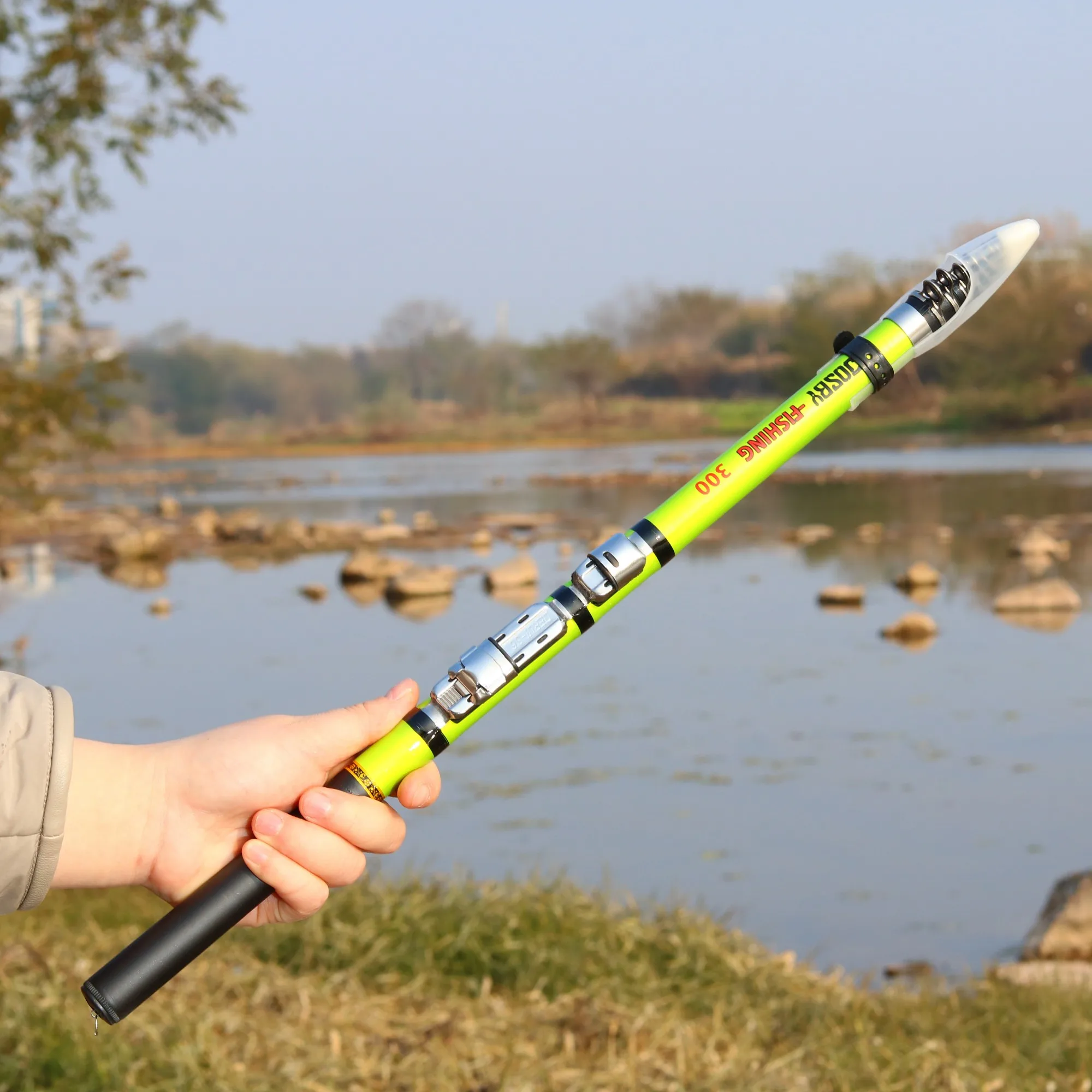 JOSBY Telescopic Rock Fishing Rod 3.0M Spinning Fly Carp Feeder Carbon Fiber Mini Travel Ultra Light Fly Fishing Rod Pesca