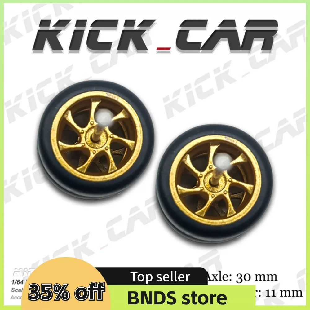 1/64 Model Car Wheels with Rubber Tyres 1Set For Hotwheels Modified Parts Sports Vehicle Toy Cars Tomica MiniGT