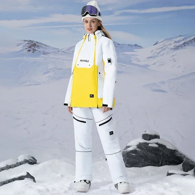 

New Waterproof Windproof Men's Warm Skiing Suit Hooded Jacket Long Pants Women's Warm Breathable Outdoor Sports Skiing Clothing