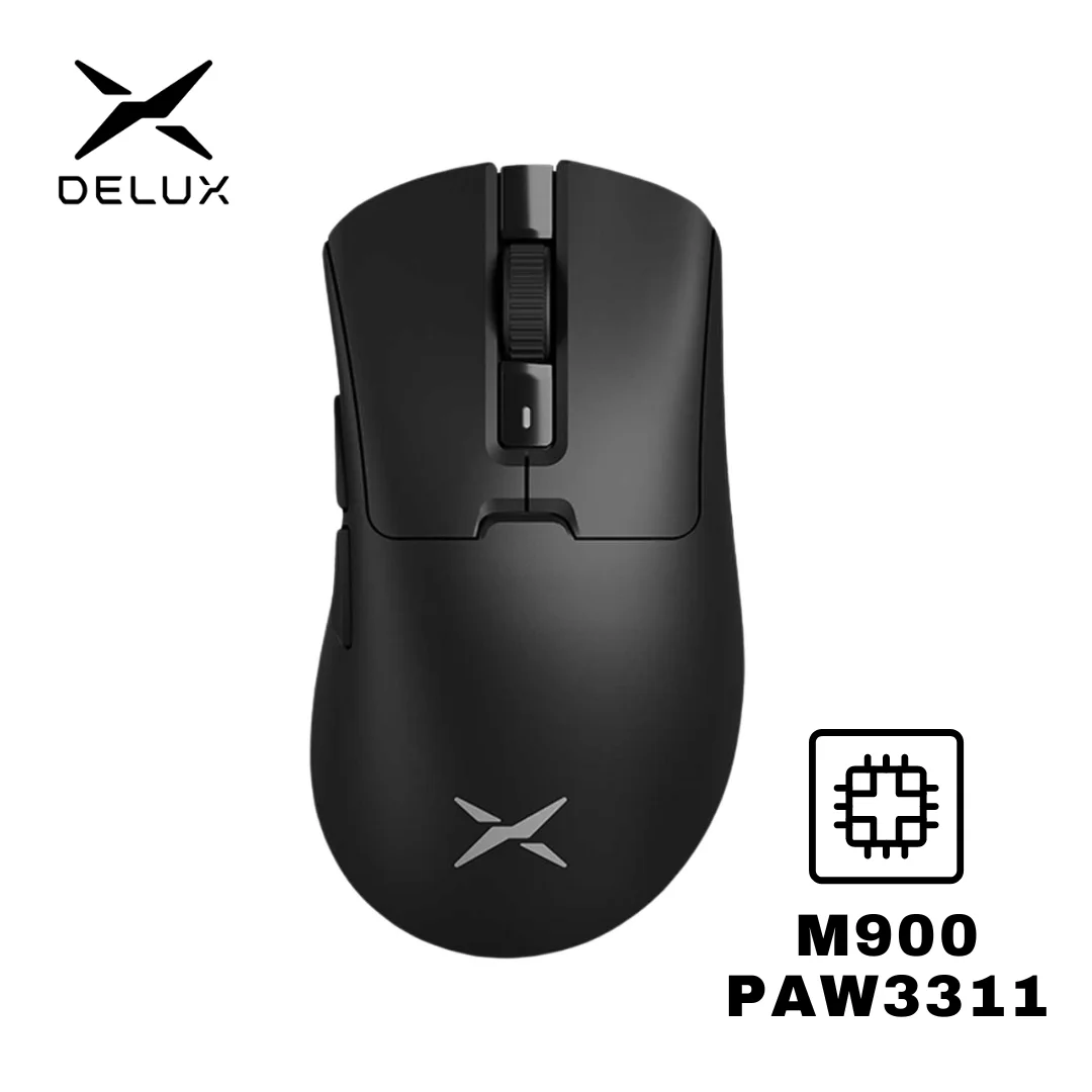 Delux M900 Ergonomic Wireless Gaming Mouse PAW3311 Magnetic RGB Charging Dock Rechargeable Wired Mice For Big Hand PC