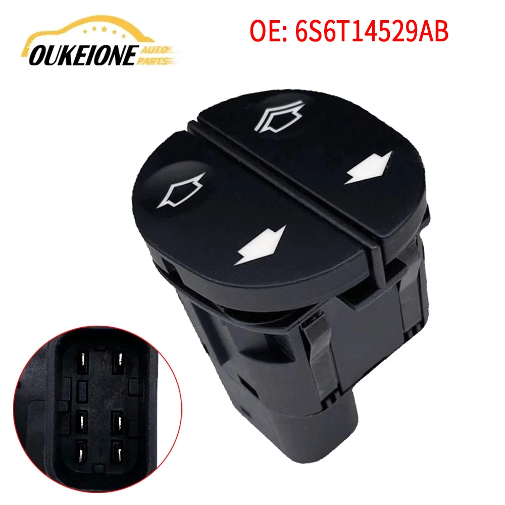 Power Window Control Switch Console Lifter Button for Ford Fiesta Fusion Transit Connect 2002-2010 Car Accessories 6S6T14529AB