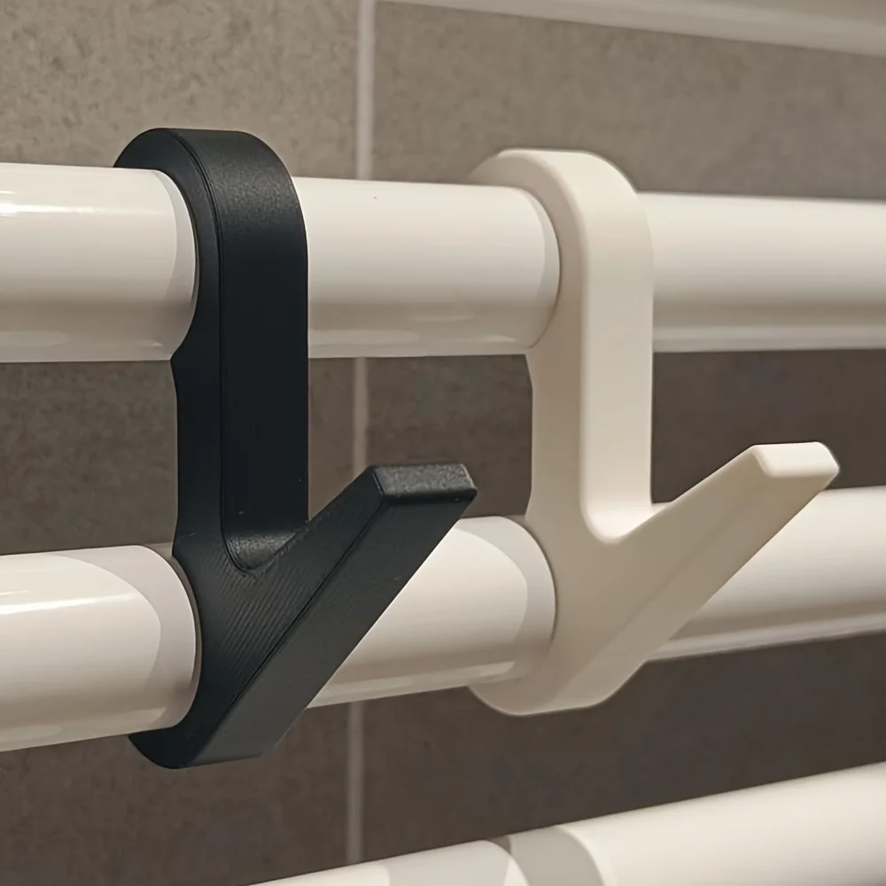 2pcs Radiator Tube Clothes Hangers, No-Drill Heating Pipe Towel Hooks, Indoor Utility Hooks, for Clothes Scarf Storage