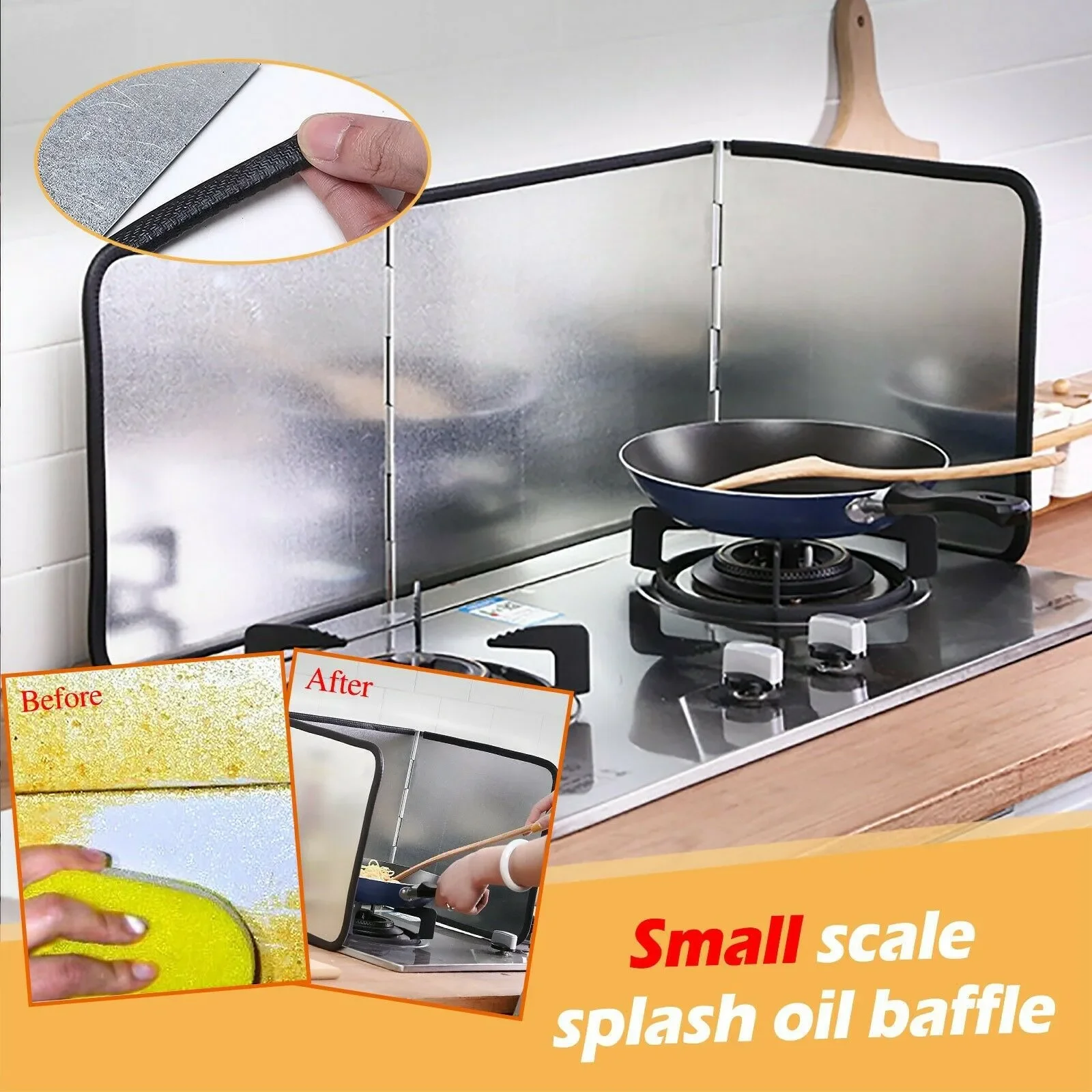 

Oil Splash Insulation Board Splatter Splash Guard For Frying Pan Splashback Pan Kitchen Heat-resistant Oil Splash Board