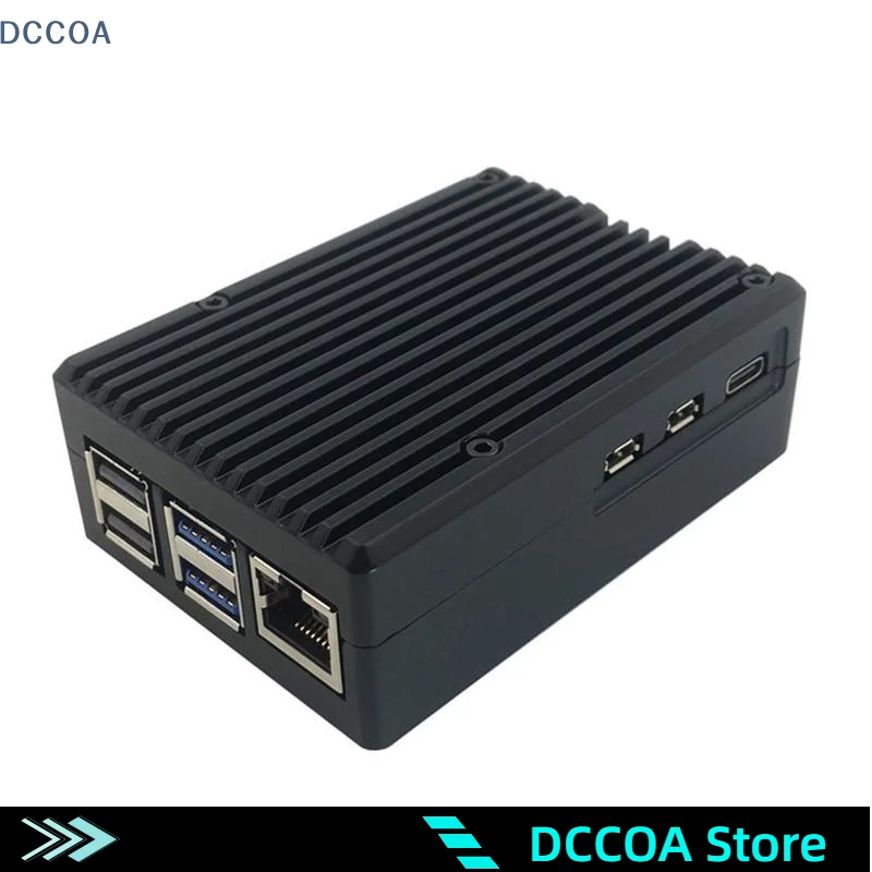 1 Set Easy To Install Aluminum Heatsink Case For Raspberry Pi 5 Aluminum Alloy Case Shell Box DIY Accessories