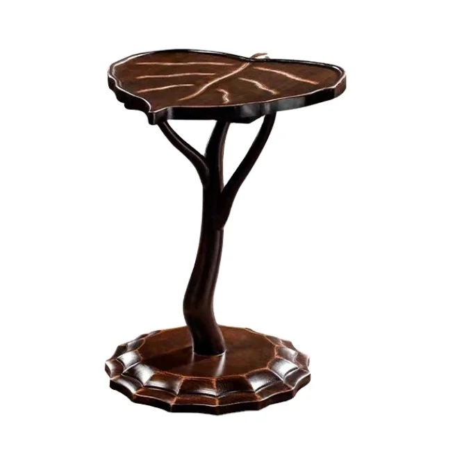 Bedroom Villa Living Room Sofa Bed Balcony Lobby Coffee Table Uses Modern Creative Solid Wood Side Table with Leaf Design