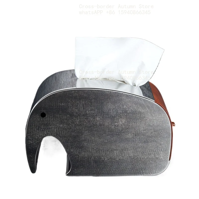Light luxury stainless steel tissue box atmospheric gift creative pumping carton living room wind model room