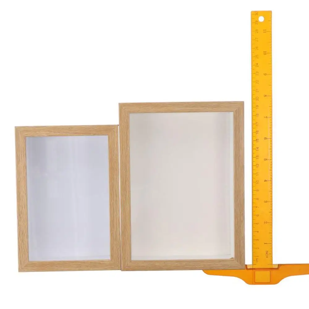 Durable Multi-size Shadow Box Frame Rectangular Natral Wood Black Wooden Photo Frame Acrylic Display Case Dried Flower