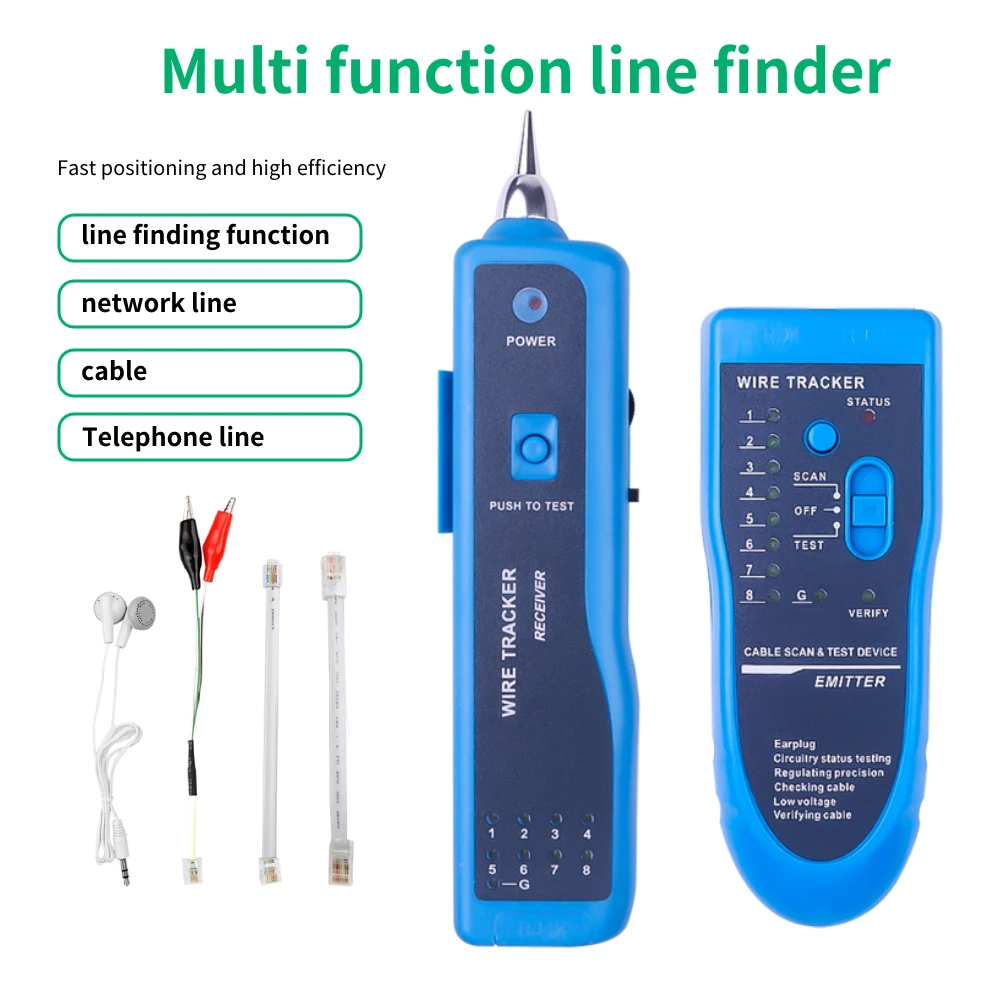 LAN Network Cable Tester Cat5 Cat6 RJ45 UTP STP Detector Line Finder Telephone Wire Tracker Tracer Diagnose Tone Tool Kit