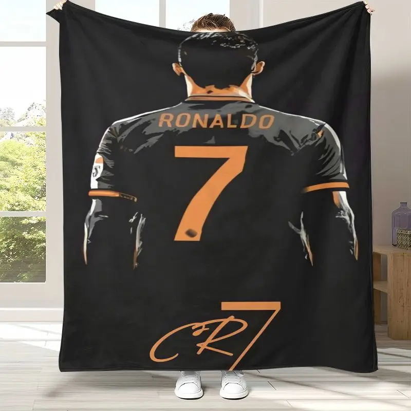 CR7 Ronaldo Cristiano Soccer Football Legend Theme Flannel Throw Blanket,Cozy Warm Blanket for Bed,Sofa,Living Room,Home Decor