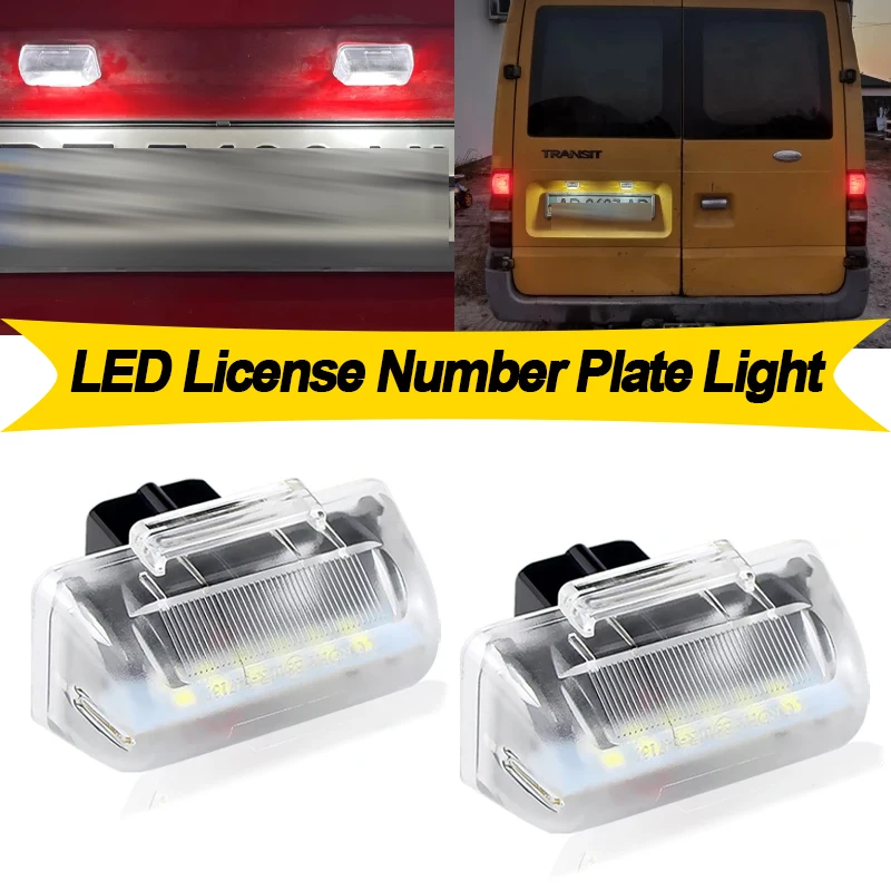 

2Pc LED License Number Plate Light For Ford Transit Tourneo MK6 MK7 Tourneo Connect 2002 2003 2004 2005 2006 2007 2008 2009-2013