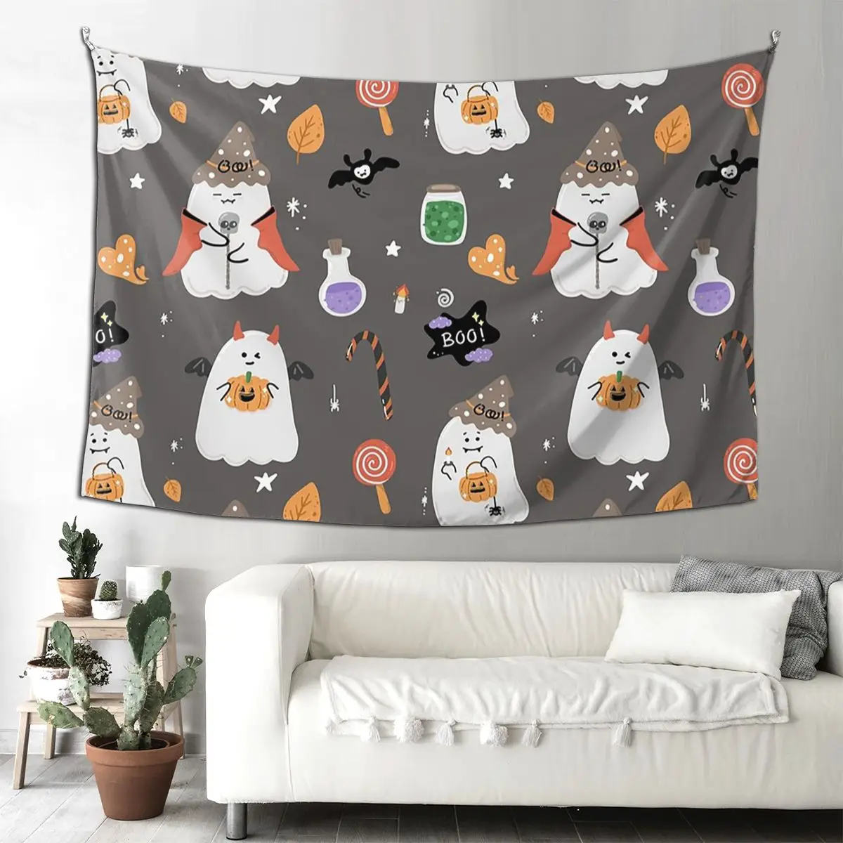 

Милый Хэллоуин Призрак Каваи Жуткий Дизайн Гобелен Забавный Настенный Эстетический Гобелен Для Украшения Дома для Спальни Гуртожития