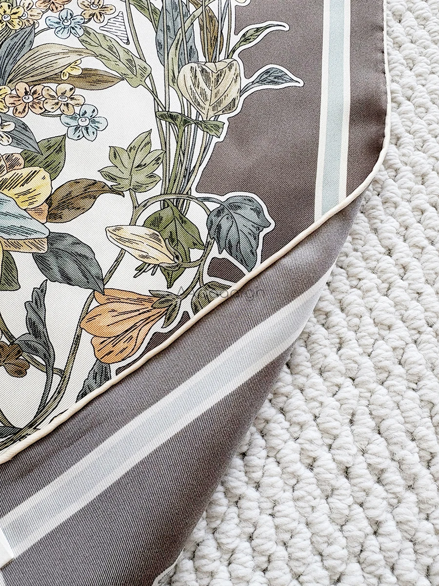 وشاح حريري 90 سنتيمتر العلامة التجارية الفاخرة عصابات يدوية شالات فاخرة الرقبة حزام الديكور عاشق هدية الكريسماس السرج طباعة