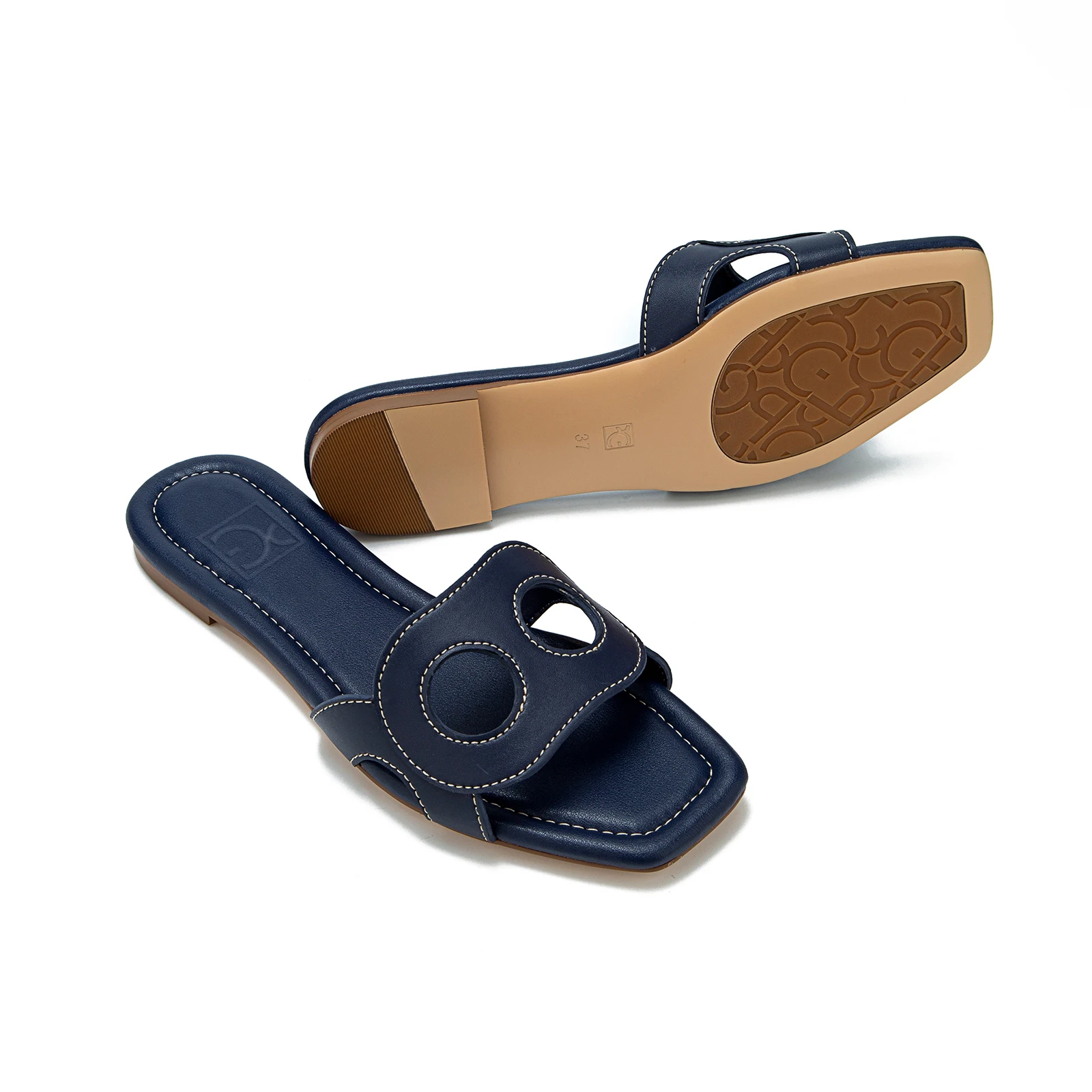 PG PATSY GARIS Niche Brand Women's Slippers Fashion Design Multifunctional Outdoor Style Women's Flat Slippers Solid Color