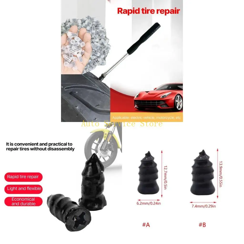 

462A Efficient Tire Leak Fix 20 Rubber tapping Screws Tire Puncture Spikes Tyre Repair Nails Essential for Car Tires