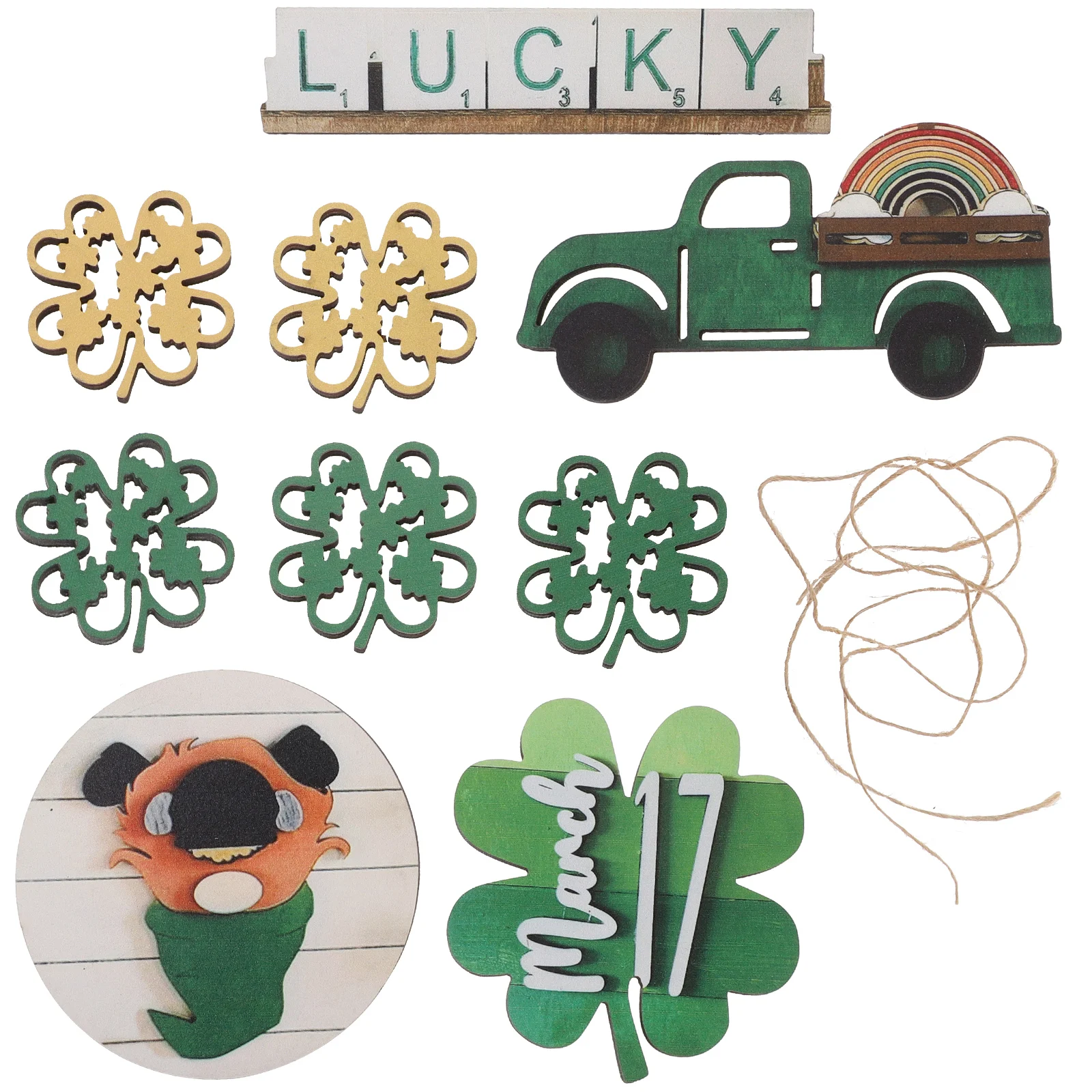 

5 Pcs Wooden Pallet Decoration Tiered Tray Sign St Patricks Day Desktop Decorations Festival Decors Decorate Dining Table