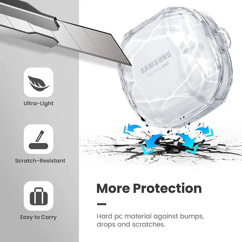 Diamant Transparante Oortelefoon Case Voor Samsung Galaxy Buds 2 Pro PC Harde Anti-Kras Cover Voor Samsung Buds 2/Pro/Live/2 Pro