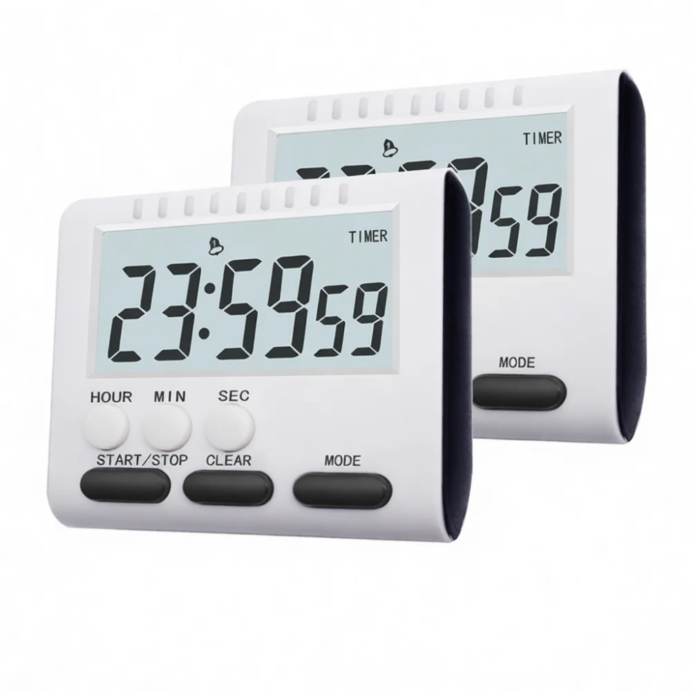 Electronic Digital Timer Multifunctional Countdown Alarm For Kitchen Cooking Study Planning Home Office Decor Modern Style Tool