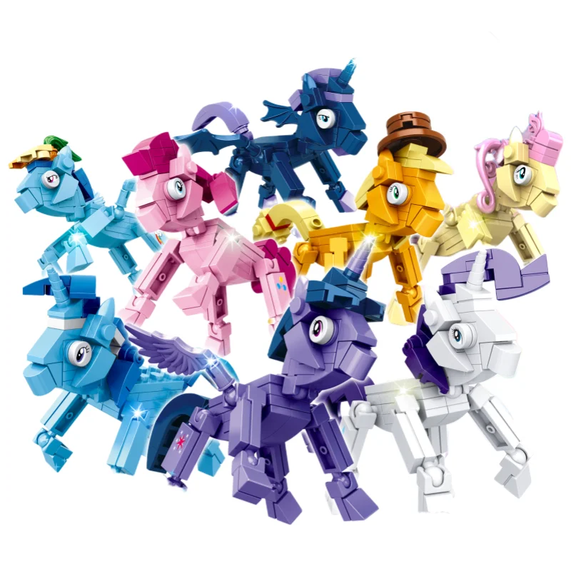 Pony War-Mini MODELO DE figura de acción Kawaii, bloques de construcción compatibles con Zoon, ciudades de Anime, Navidad, Halloween, juguetes de cumpleaños, regalos