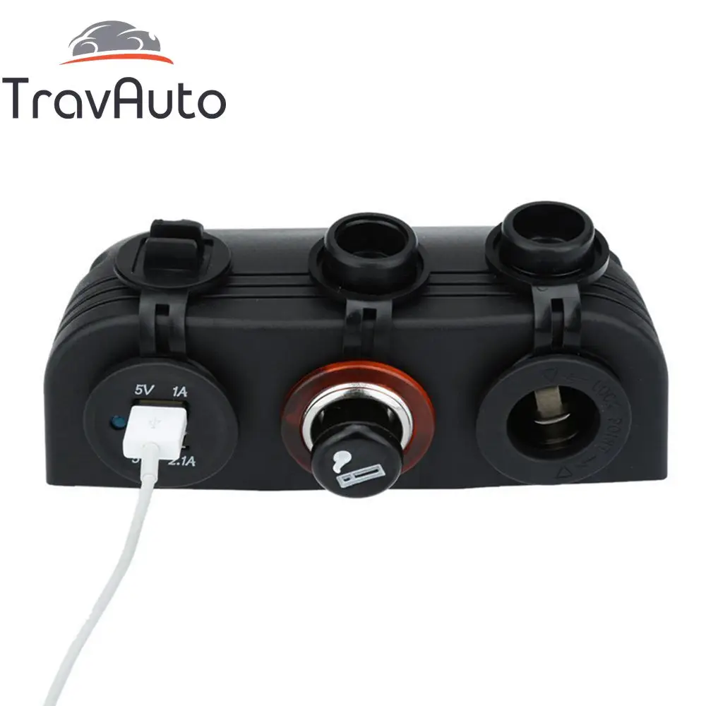 

DC 12V-24V 3.1A Dual USB Car Cigarette Lighter Auto Socket Splitter for Motorcyle ATV MTV Truck Charger Adapter Outlet