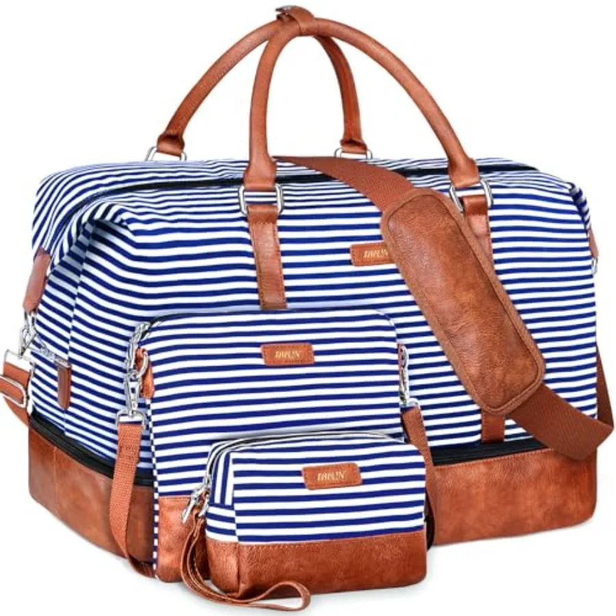 

Weekender Bags for Women - 21" Travel Duffle with Shoe Compartment - Carry On Overnight Duffel for Weekend Travel and Business