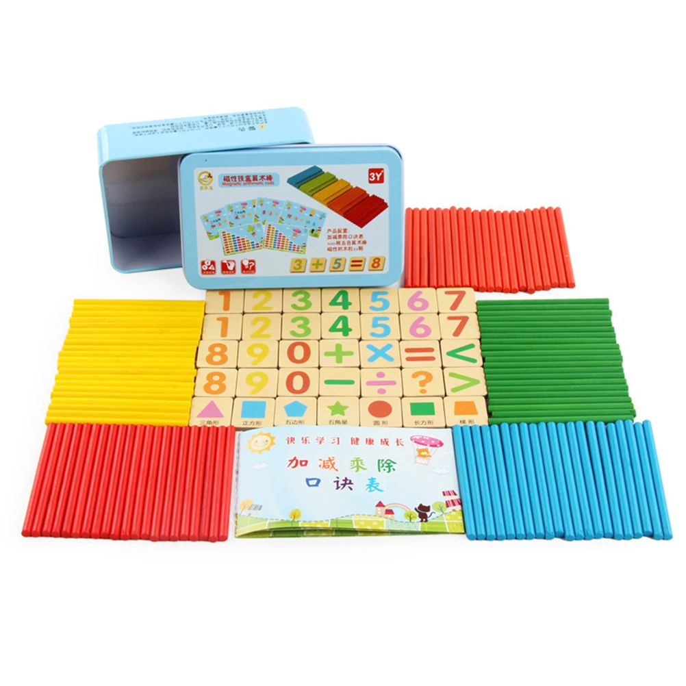 

100pcs Blue Wooden Math Counting Sticks Strong For Kids Early Learning Mathematics Educational Tool Puzzle