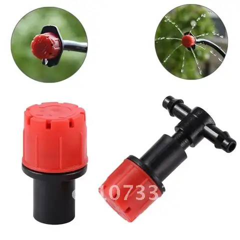 

5 Pieces 6mm 8 Hole Red Dripper Adjustable Drip Watering Emitter Garden Micro Drip Irrigation Potted Bonsai Plants Watering Dri