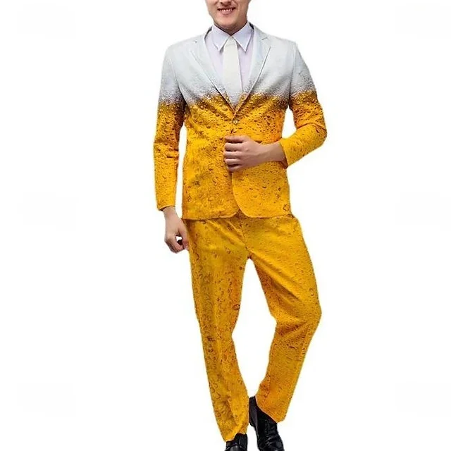 

Новинка 2025, карнавальный пивной костюм для взрослых и мужчин, сценический костюм, одежда для выступлений на Хэллоуин, длинные брюки све, атласная ткань