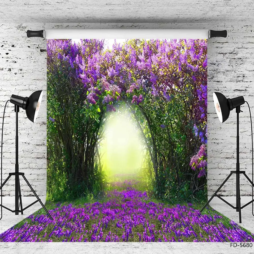 Lavendel Bogen Fotografie Hintergrund individuelle Fond Hintergrund Foto Studio für Baby Kinder Porträt Geburtstag Photocall Requisiten