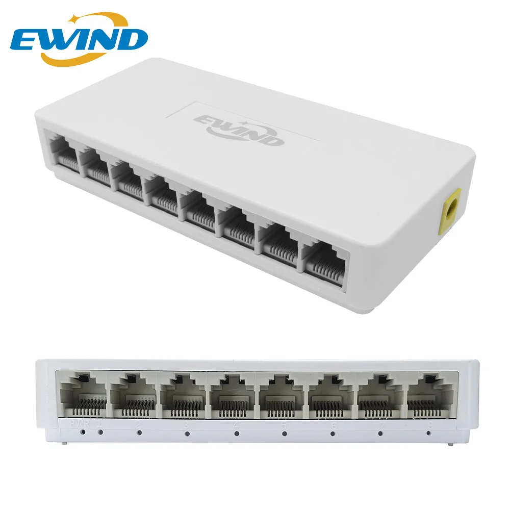 EWIND Ethernet Switch 5/8 Ports Desktop Gigabit Network Switch 10/100/1000Mbps Adapter Fast RJ45 Ethernet Switch Auto MDI/MDIX