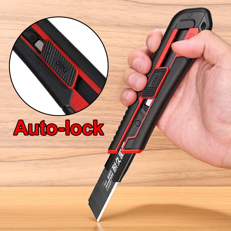 Heavy-Duty Utility Knife with ABS Plastic Body - Black SK2 Blade, 18mm Blades, Sharp & Durable for Industrial & Construction