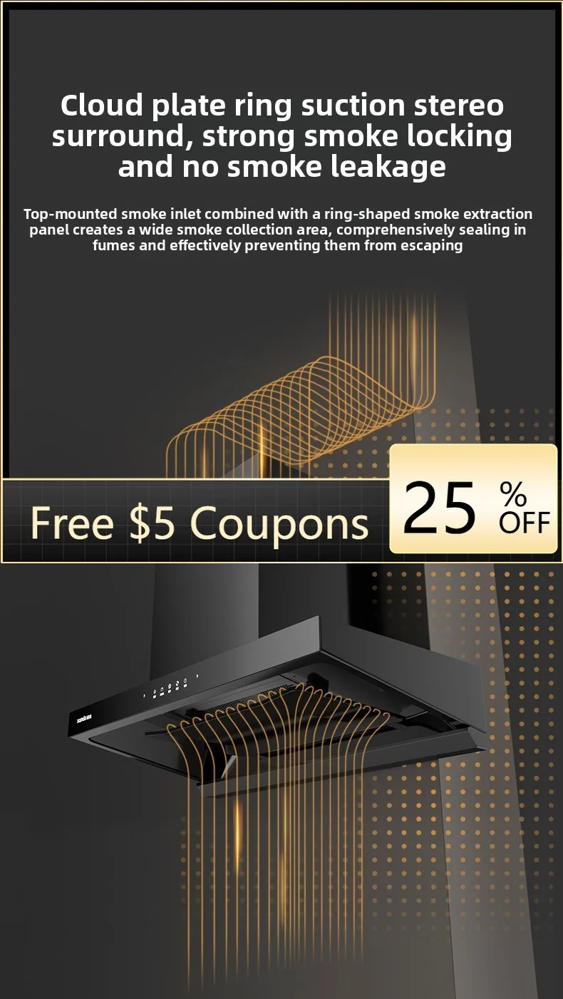 ZZ Top Suction Household Kitchen Range Hood New European Style Large Suction Range Hood Official Flagship Store Y3S