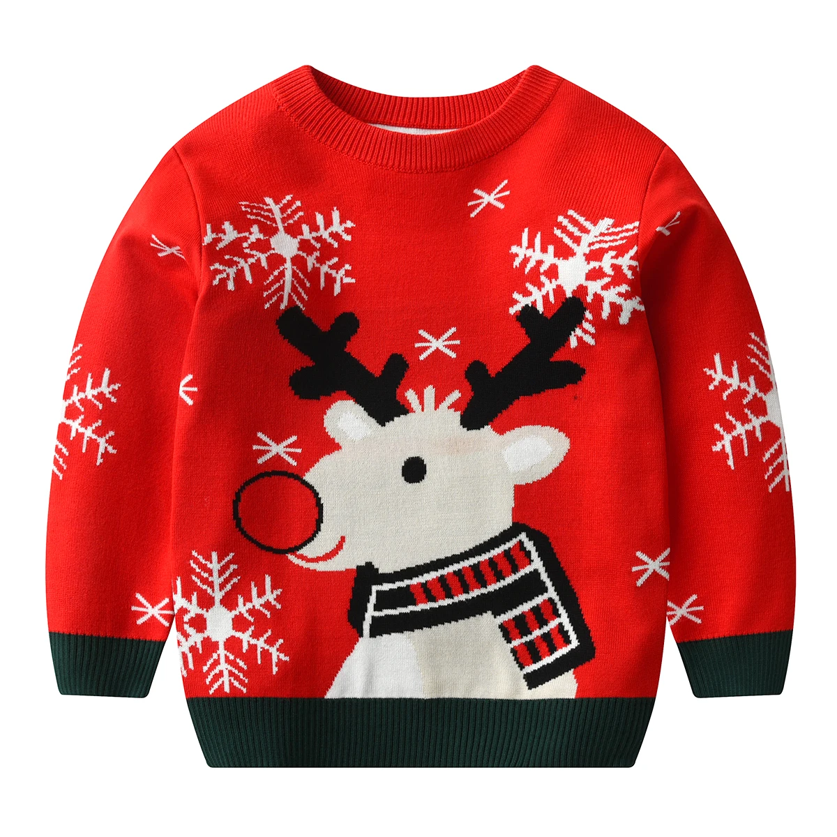 Christmas Kids Sweater New Casual Baby Warm Elk Printed Knitted Girls Sweater Boys Girls Cute Xmas Tree Pullovers Clothes