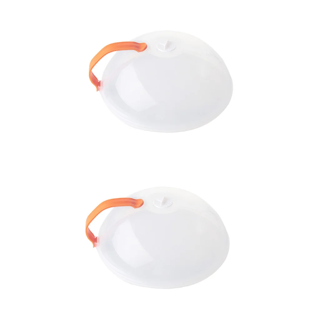 

2Pcs Microwave Oil Proof Cover Large Dome Shape Portable Handle Clear PP Material Splatter Keeping Adjustable Steam
