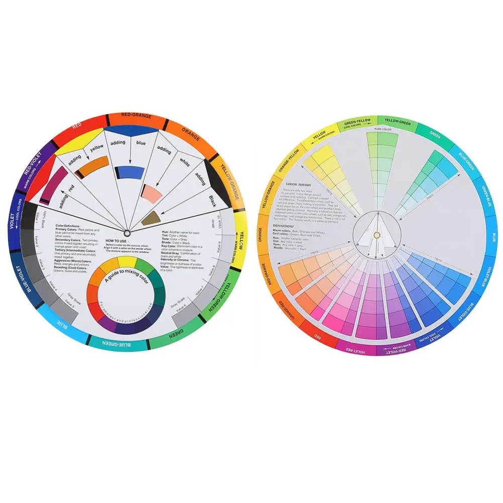 

Tattoo Pigment Color Mixing Wheel Guide Round Rotatable Accessory 2pcs Tattoo Ink Color Chart Cards