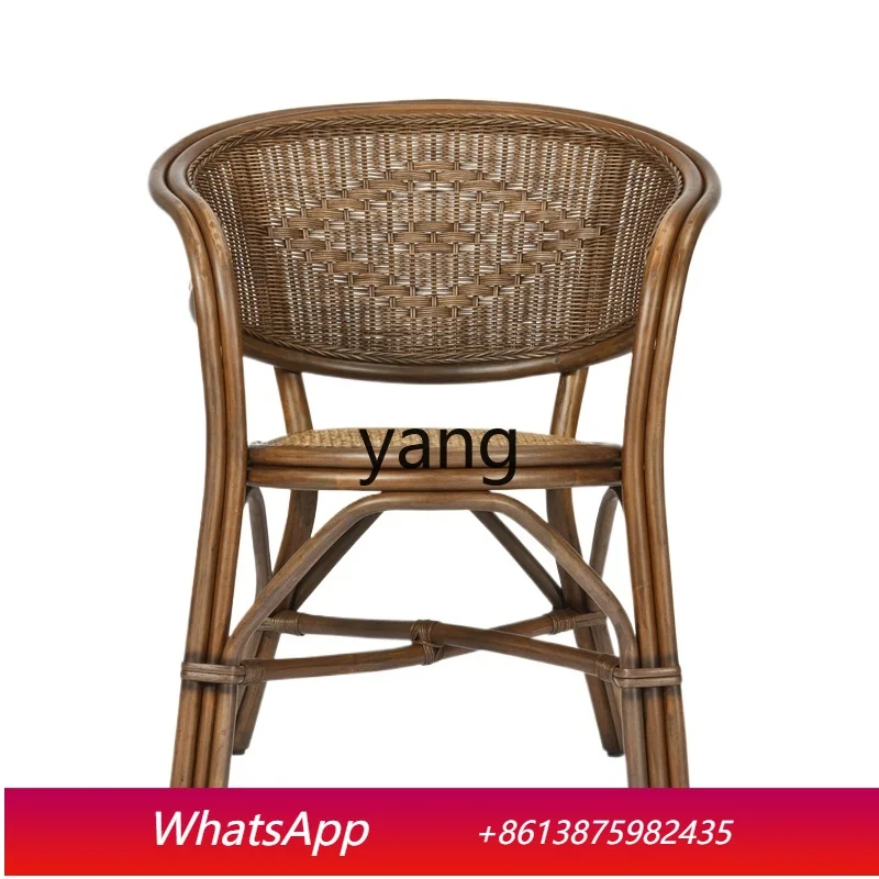 LTT full rattan chair backrest leisure home balcony single rattan vintage office chair