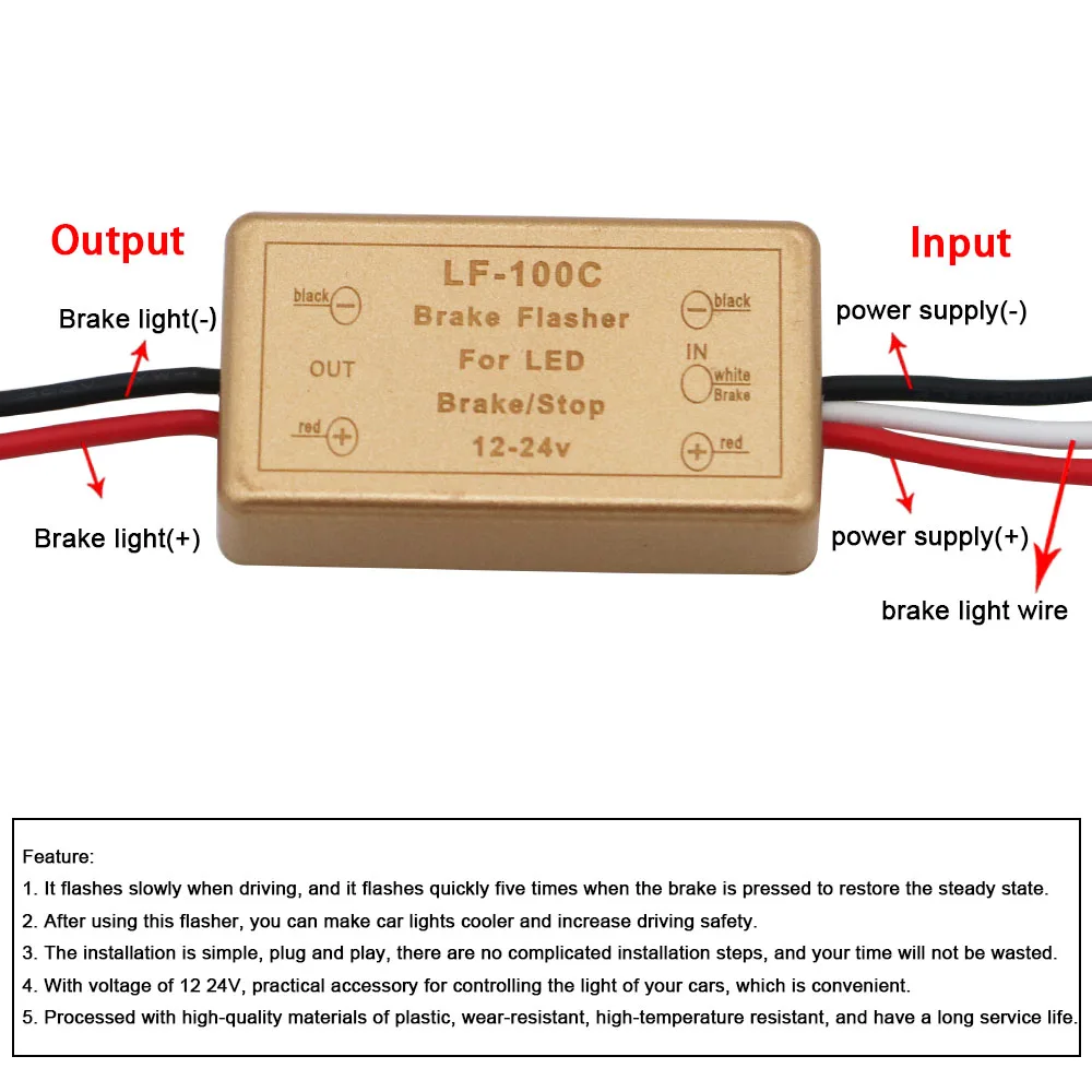 1pcs Flash Strobe Controller LED Flasher Control Module Flashing Relay Replacement for Car Motorcycle LF-100C