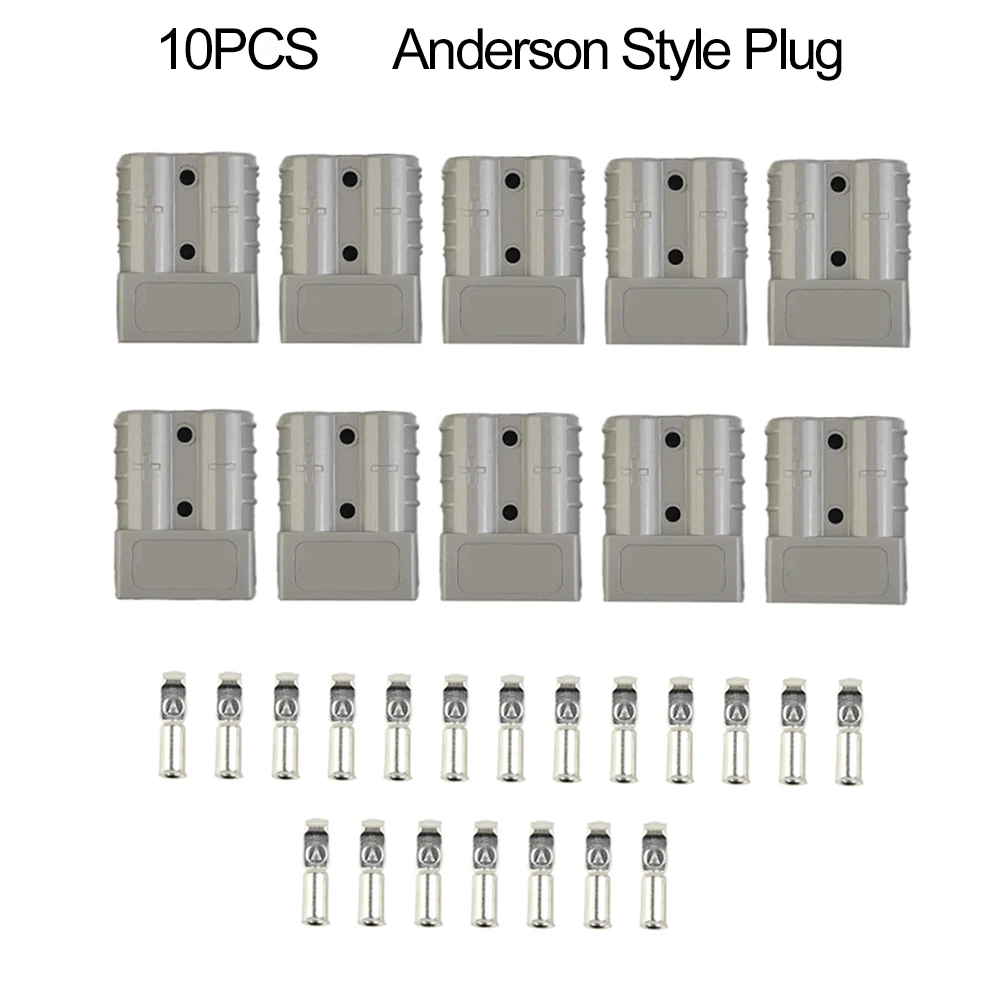 600V 48x37mmx16mm Straight Plug Connector 10pcs For Anderson Style Plug Connectors 50 AMP 6AWG 12-24V DC Power Tool Hot Sale